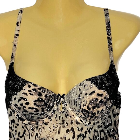 Victoria's Secret Cami Slip Dress Nightie Leopard Print Size 34C - Picture 3 of 16